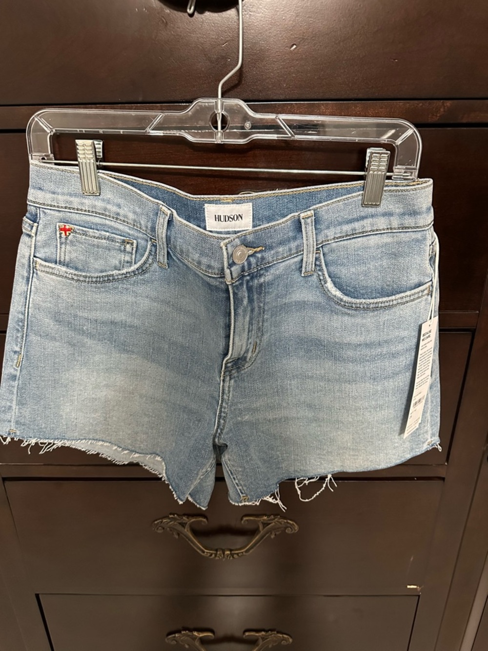 Hudson Jeans Light Wash Distressed Denim Cutoff Shorts